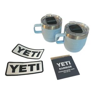 YETI Rambler 6oz Stackable Camping Mugs - 2 Pack Bonus Unbranded Slide Lids